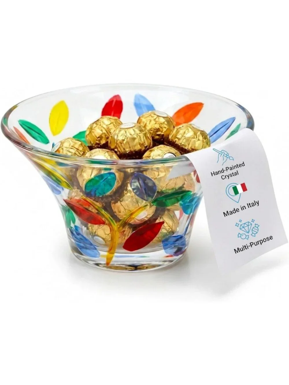 Hand-Painted Decorative Glass Bowl - Unique Tree of Life Candy Dish for Jewelry